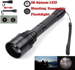 Torches de lampes de poche Infrarouge à longue portée 10W IR 850 Nm T50 LED HUNTING Light Vision Night Vision 18650 Camping Zoomable294W9480268