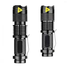 Lampes de poche Torches Mini 2000 Lumens Q5 Torche LED TORCH RÉGLABLE LAMPE DE FOCUS ZOOM IP67 IPAPHERPORS pour le camping en plein air