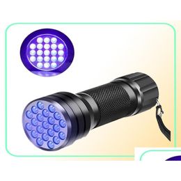 Lampes de poche Torches Mini 21 LED lumière noire marqueur furtif lampe de poche Uv traviolet torche Light6598927 livraison directe Sports de plein air Ca Otmny