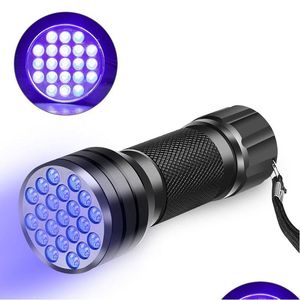 Zaklampen Zaklampen Mini 21 Led Zwart Licht Stealth Marker Zaklamp Uv Traviolet Torch Drop Delivery Sport Buitenshuis Cam Wandelen en Dhvsv