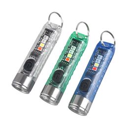 Flashlights Torches Mini zaklamp LED multifunctionele sleutelhanger zaklamp zakelijk waterdichte magnetische waarschuwing camping fakkel licht draagbaar krachtig licht 0109