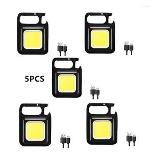 Torches de lampes de poche Mini LED 1500lm Travail Light Light Pocket Keychains USB Rechargeable pour le camping extérieur petit tire-bouchon
