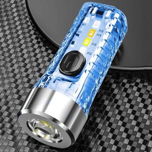 Flashlights Torches Mini LED zaklamp SMD Pocket Torch Lamp draagbare Torches Type-C USB-oplaad voor buitenkamperen Hiking Emergency Lighting L221014