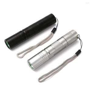 Lampes de poche Torches Mini LED S5 5 modes Lanterna étanche puissante torche 18650 batterie pour la chasse avec corde à main noir/argent
