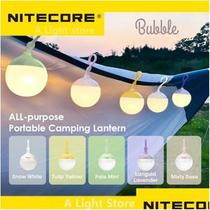 Lampes de poche Torches Nitecore Bubble Cam Lantern Lire Table Night Light 100 Lumen Portable LED DIY Abat-jour détachable d'urgence Dr DHF7P