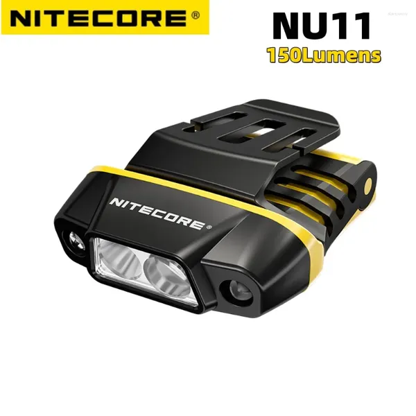 Linternas Antorchas NITECORE NU11 Chip-on Cap Light Lámpara con sensor IR 150 lúmenes Linterna frontal USB-C Linterna recargable Batería incorporada Senderismo