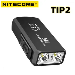 Lampes de poche Torches NITECORE TIP2 lampe de poche porte-clés Mini lumière double cœur XP-G3 S3 720 Lumens USB lampe de poche rechargeable intégrée