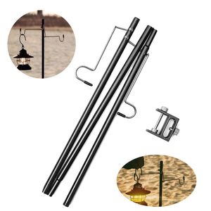 Lampes de poche Torches Camping en plein air Randonnée en alliage d'aluminium Pliable Lamp Post Pole Portable Pêche Suspendue Lumière Fixation Support Lanterne 231118