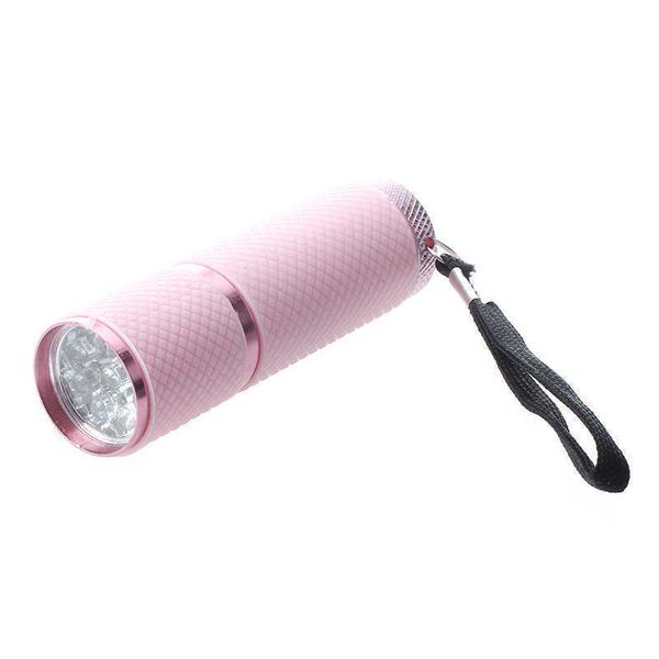 Linternas Antorchas Al aire libre Mini Rosa Recubierto de Goma 9-LED Linterna Antorcha L221014