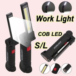 Zaklampen Zaklampen Draagbare COB LED USB Oplaadbare Werklamp Magnetische Lanterna Hanglamp Met Ingebouwde Batterij Camping
