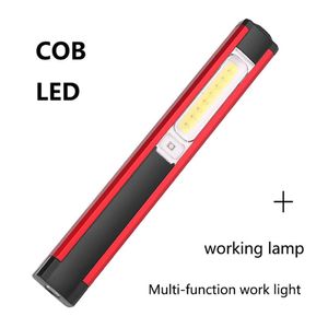Lampes de poche Torches Portable de haute qualité lampe de travail 1xsmd 16xcob 8xled rouge USB rechargeable LED avec magnétique