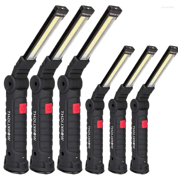 Lampes de poche Torches Portable LED COB lampe de poche USB rechargeable lampe de travail pliant aimant lanterne lampe suspendue réparation de voiture Camping torche