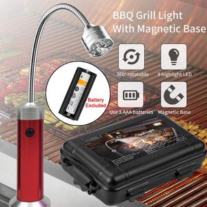 Zaklampen fakkels draagbare led grill lichtlamp 360 graden verstelbaar voor BBQ barbecue grilllampen buitenverlichting gereedschap noods li