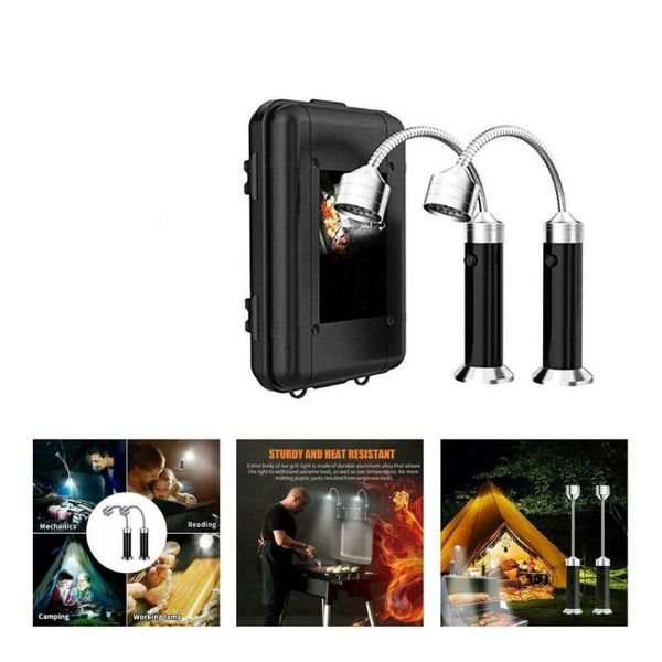 Lampes de poche torches portables à lampe de grill à LED magnétique portable Réglable à 360 degrés pour barbecue BBQ Gilling Lights Outdoor Lighting Toolsflas