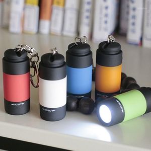 Zaklampen Torches Draagbare Outdoor Camping Security Switch Mini LED Sleutelhanger Licht Taschenlampe Lighting BK50SD