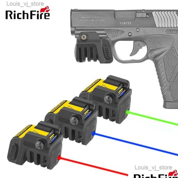 Linternas Antorchas Richfire Táctico Láser 5MW Rojo Verde Azul Haz Recargable Pistola Compacta Luz de Arma para Picatinny Rail con B Dhipj