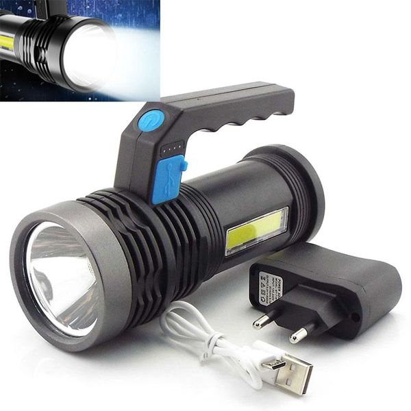Lampes de poche Torches Forte Lumière Portable LED Portable USB Rechargeable COB Projecteur Latéral Extérieur Projecteur Ménage