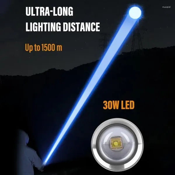 Linternas Antorchas Super brillante Pesca Búsqueda Linterna de camping de enfoque fijo para 1500 metros 2023 LED EST Imanes fuertes 30W