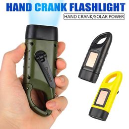 Zaklampen Torches Torch Lantern LED Tent Light Portable Professional Hand Crank Dynamo Solar Power for Outdoor Camping