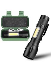 Flashlights Torches Ultra Power USB oplaadbare doos camping jagen buiten langdurige bos