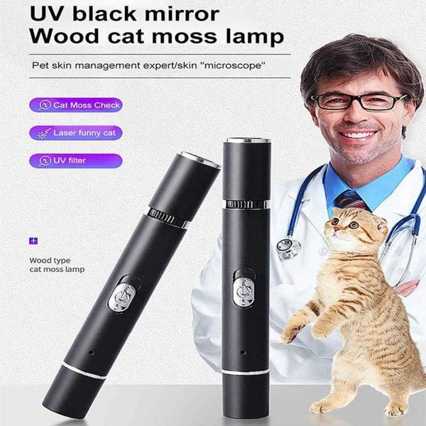 Linternas Antorchas Linterna ultravioleta violeta Herramienta Pluma láser Carga USB Lámpara de gato Detección Luz púrpura Antorcha multifuncional Luz portátil 0109