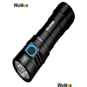 Zaklampen Zaklampen Wurkkos Wk30 Mti Kleur Oplaadbare Led Zaklamp 26650 Lh351D Edc Zaklamp Rood Licht 365Nm Uv Met Power Indicator Dhwgl