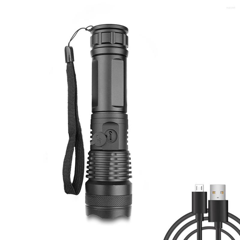 Taschenlampen Taschenlampen XHP50 Outdoor LED Taschenlampe Zoombare Beleuchtung Leistungsstarke Laterne