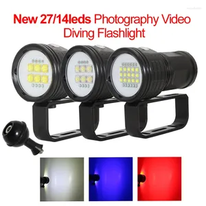 Linternas Antorchas XHP70 XHP90 LED Linterna de buceo Pografía Luz de video Subacuática 100 m Impermeable XM L2 Antorcha 18650 Lámpara táctica