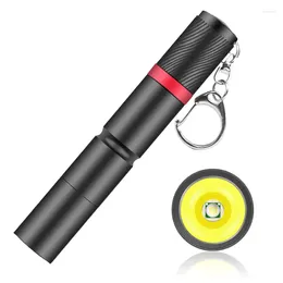 Lampes de poche Torches XPE Glare Mini Portable Extérieur Fixe Focus 3 Modes Zoom Avec Clip Stylo / Boucle De Suspension Lumière Étanche