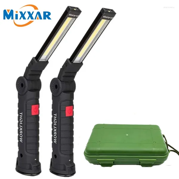 Linternas Antorchas Zk20 USB Recargable con batería incorporada Conjunto Multifunción Luz de trabajo plegable COB LED Antorcha de camping Linterna