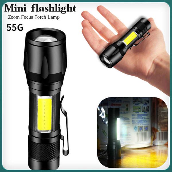 Lampes de poche Torches Zoom Focus Mini lampe de poche LED Batterie intégrée XP-G Q5 Lampe torche Lanterne Lampe de travail rechargeable Mini lampe de poche Camping Light 0109