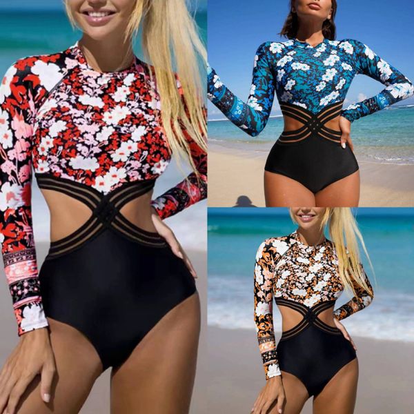 Flashsale Traje de baño para mujer Diseñador Bikini Trajes de baño Sexy Sólido Acanalado Mujeres Traje de baño de una pieza Mujer Cintura alta Traje de baño Verano Ropa de playa Natación Monokini