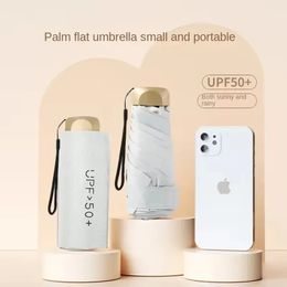 Umbrilla plano de 50 veces ultra ligero mini paraguas para paraguas de soldar para mujeres con protector solar de protector solar brillo de bolsillo de bolsillo de doble propósito