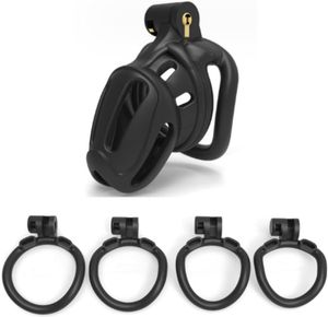 Cage de chasteté plate, petite cage de chasteté, cage de chasteté inversée pour hommes pénis cage man design de serrure sombre, bonne dissimulation, couple bondage sm sexe toys n (noir, b)