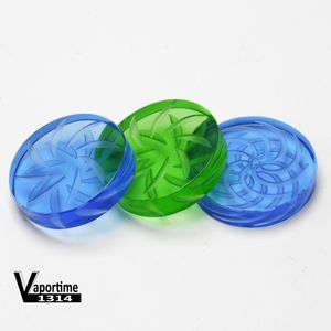 Accessoires pour fumer Cyclone plat pour clous à Quartz, 32mm de diamètre, 7mm de hauteur, couleurs bleu vert, plates-formes Dab 1255-2