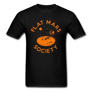 Flat Mars Society T-shirt Nouveauté Hommes Tee Shirt Coton Été Noir Tees Occupy Space X Lettre Top Tshirt Geek Mens Vêtements 210629