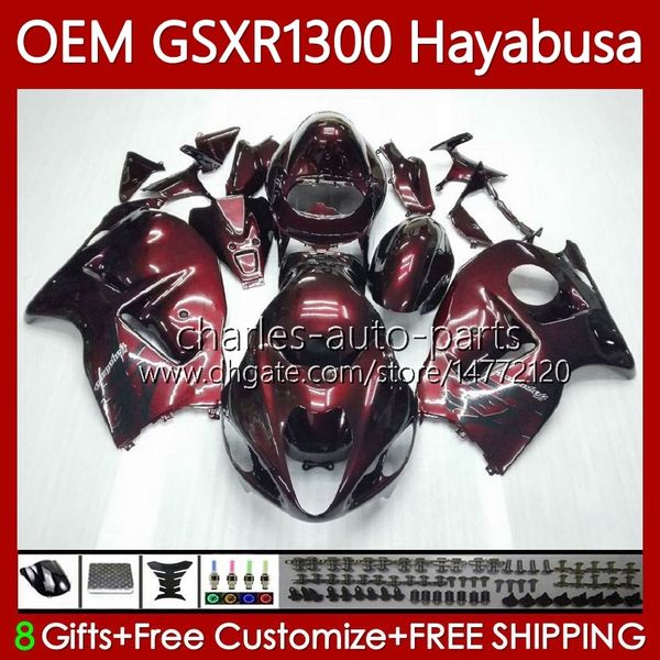 OEM Hayabusa Pour SUZUKI GSXR-1300 GSXR 1300 CC 1300CC 77No.160 GSXR1300 08 2008 2009 2010 2011 2012 2013 GSX R1300 2014 2015 2016 2017 2018 2019 Kit de carénage rouge vin noir