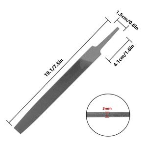 Lima plana de corte medio, dientes de doble corte, hecha de acero con alto contenido de carbono, lima manual sin mango adecuada para madera, metal, afilado