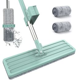 Flat Mops Free Hand Washing Magic Cleaner Zelfwring Mop Squeeze Huishoudelijk automatisch uitdroging Telescopisch gereedschap voor Home 240422