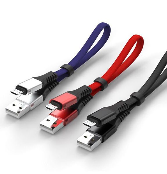 Fideos planos 30 cm cortos 2.4A Tipo C Cables de cargador de sincronización de datos para teléfono celular móvil Cable portátil plegable USB tipo C para Samsung s10 HUAWEI LG
