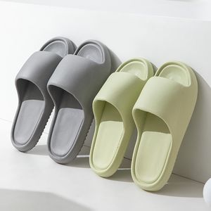 Zapatillas planas de goma para mujer, sandalias interiores para el hogar, zapatos de baño para piscina, gris y verde