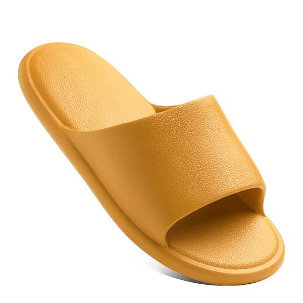 Pantoufles plates en caoutchouc pour femmes, sandales de bain et de piscine, chaussures à la mode, jaune, 2024
