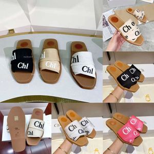 Flat Sandale Slide Designer Sandaal Luxe man Woody Clog Mule Letter Loafers Tazz Slipper Womans Pink Red Slippers Zomerstrand platform canvas schoenen flip