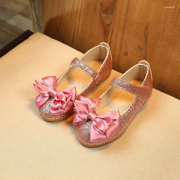 Zapatos planos 1 2 3 4 5 6 7 9 10 11 12 años 2023 bebés niñas primavera niños moda arco princesa cuero vestidos grandes niños fiesta