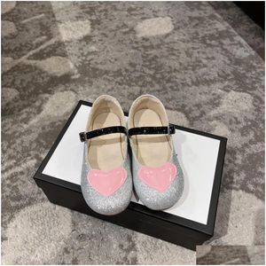 Platte schoenen kinderen meisjes prinses nieuwe 2022 autunm single round-teen soft-sole baby kids girl ballet schoen met doos drop levering matern othpd