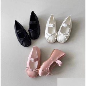 Chaussures plates fashion filles arc satin ins kidards lettre élastique soft bot princesse children childre