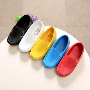 Flat Shoes Girl Boy Leather Soft Shoes Children Kids Baby Casual schoenen Solid Color Sneakers 230811