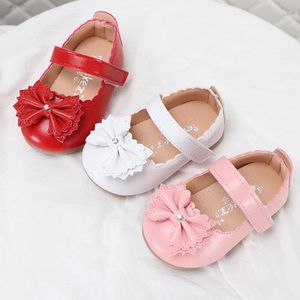 Platte schoenen meisjes vlinder knoop prinses pu lederen baby flats peuter klein meisje mary jeanes kinderen 0-5 jaar