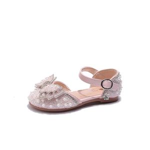 Platte schoenen Meisjes Kinderen Sandalen Strass Strik Peuter Prinses Schoenen Baby Zachte zolen Kids Flats Maat 23-35 231215