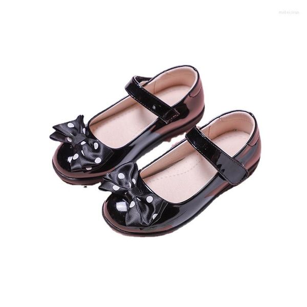 Chaussures plates filles en cuir pour enfants robe de mariée princesse danse enfants été nœud papillon noir étudiant sandales mode coréenne